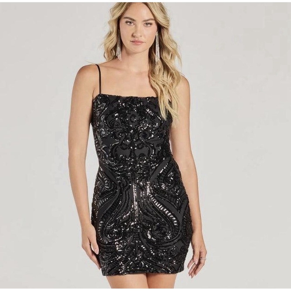 Windsor Black Sequin Mini Dress